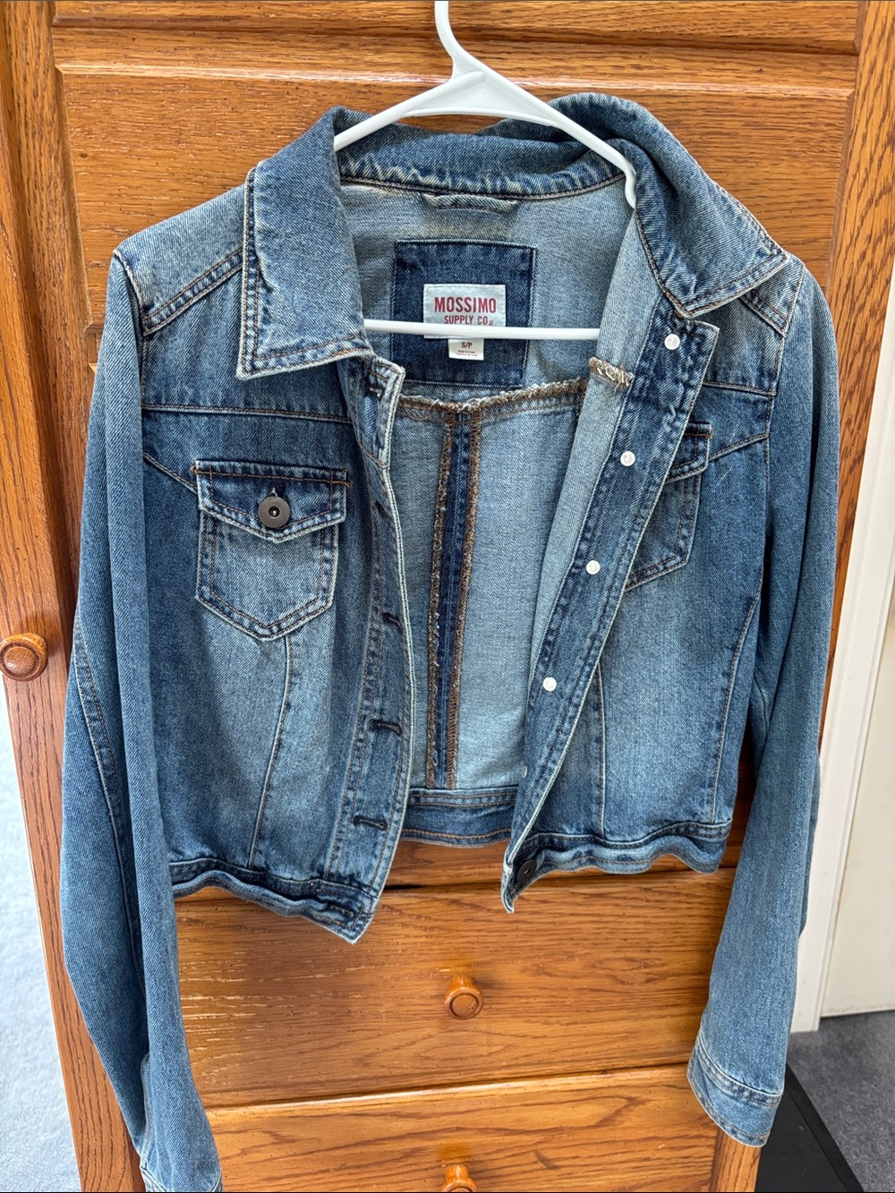 Mossimo Supply Co. Blue Denim Cropped Jean Jacket